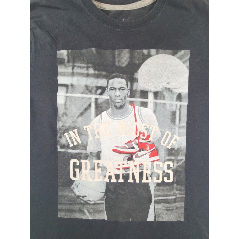Jordan In The Midst Of Greatness T-Shirt Mens Large Black Graphic Jumpman Logo